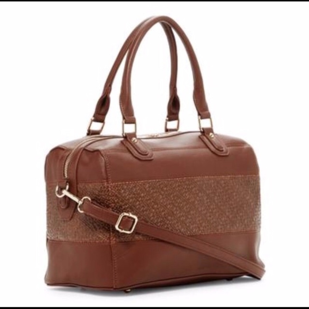 Pink Haley Faux Leather Satchel - Picture 2 of 3